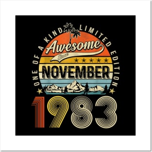 Awesome Since November 1983 Vintage 40th Birthday. Posters and Art